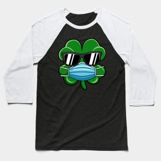 Shamrock Wearing Face Mask St Patricks Day Gift Baseball T-Shirt